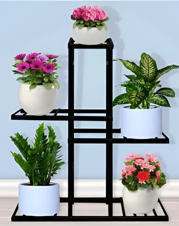 Black Tiered Iron Plant Stand
