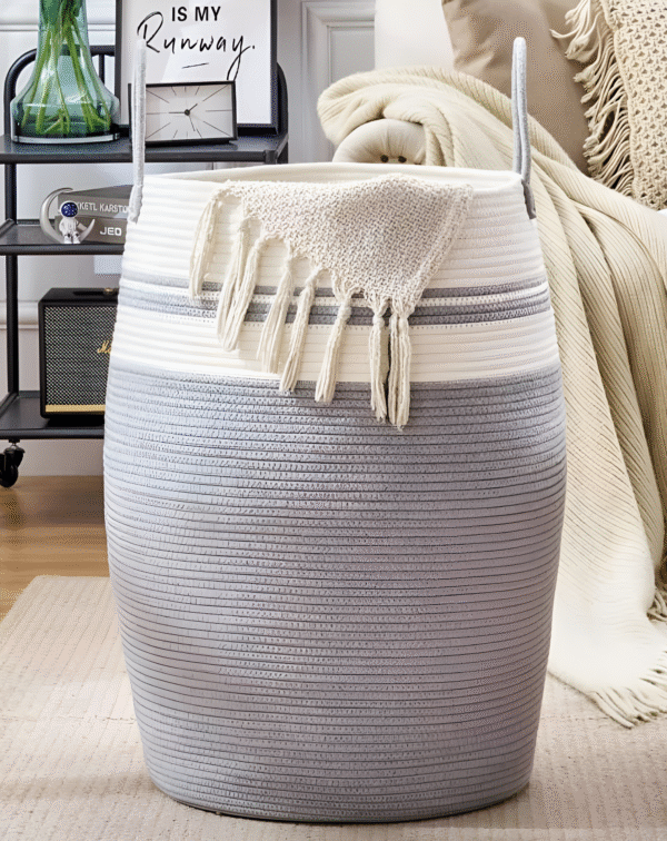 Tall Cotton Rope Storage Basket