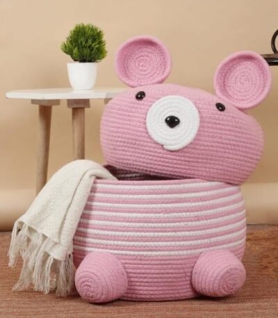 Bear Cotton Rope Storage Basket