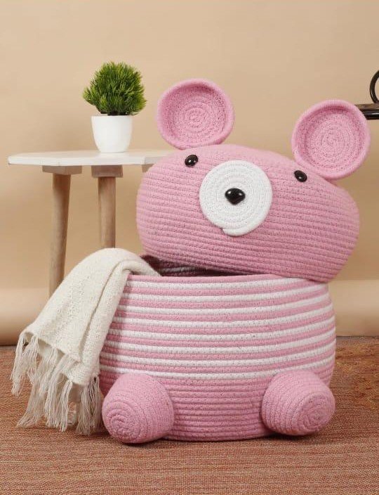 Bear Cotton Rope Storage Basket