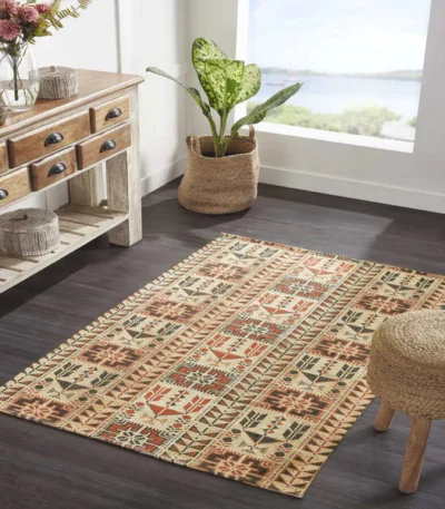 Printed Vintage Dhurrie Carpet