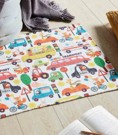 Printed Animal Transport Kids Room