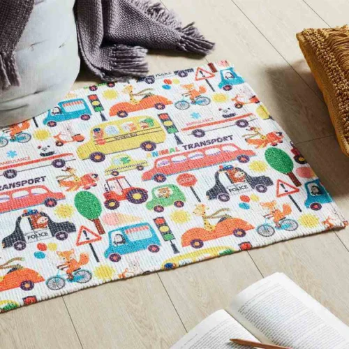 Printed Animal Transport Kids Room